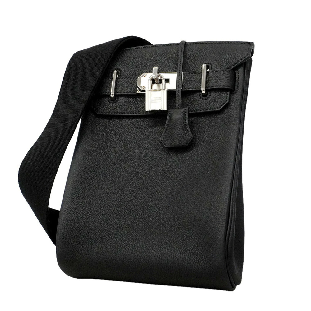 Hermes Kelly Accad PM Shoulder Bag, Togo Leather, Black, W Stamp, Women's, OP...